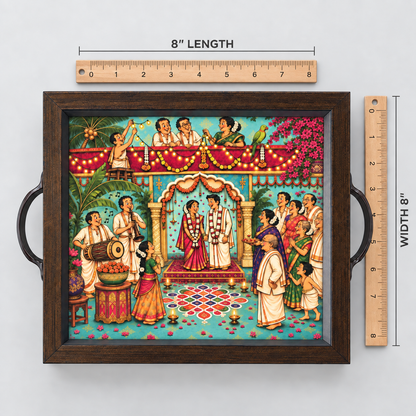 Tamil Wedding Mandapam tray dimensions, 8 x 8 inches