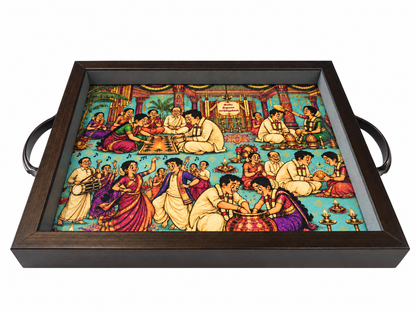 Tamil Wedding Rituals heritage serving tray, angled view