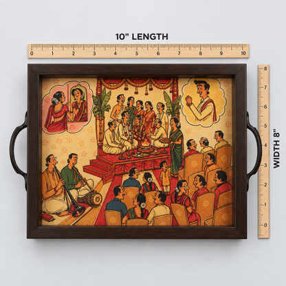 Tamil Wedding Ceremony tray dimensions, 10 x 8 inches